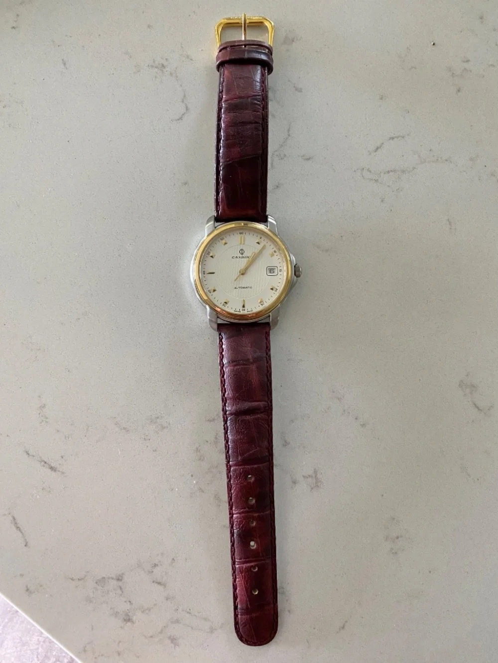 STAINLESS STEEL SWISS WATER RESISTANT MEN'S AUTOMATIC WATCH 